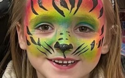 Rainbow Tiger Face Paint 