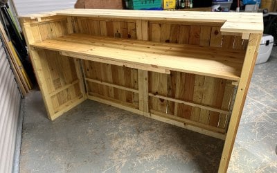 Our beautiful 2m wooden bar for hire