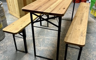 Biekeller table & benches for hire