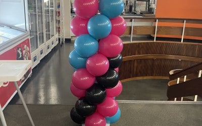 3 colour balloon pillar stand. 