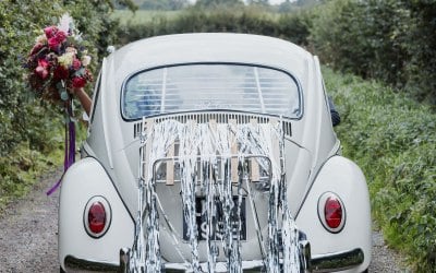 VW Beetle wedding transport