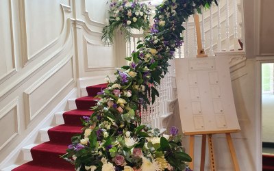 Fresh staircase flowers
