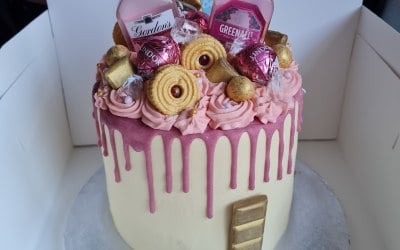 Pink Gin Drip Cake