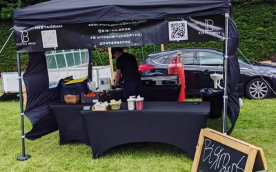 Gazebo street food setup