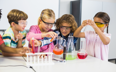 Kids experimenting with "matter" at the Science of Sound