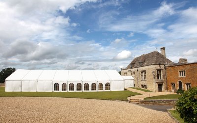 Wedding marquee Rockingham Castle