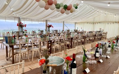 Wedding marquee with lining