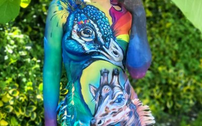 PRIDE Norwich bodypaint over bikini
