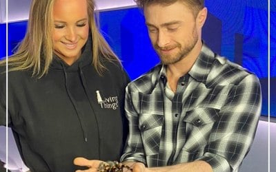 Daniel Radcliff (Harry Potter) holding our very famous Tarantula 