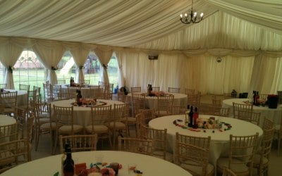 wedding marquee furniture ivory lining