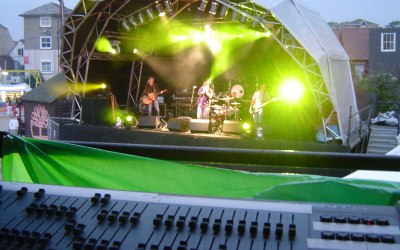 Picture showing some stunning stage lighting on an Orbit stage