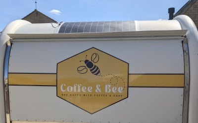 Pod is now running from solar panels. Sustainable Coffee Pod