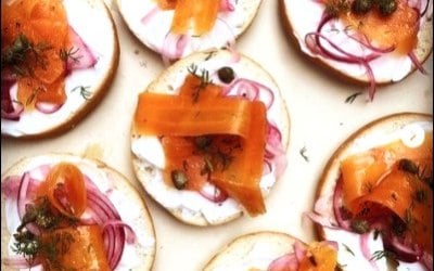 canapes: smoked carrot lox canapes: smoked carrot lox