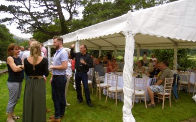 Garden party marquee in York, North Yorkshire