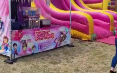Candy floss, popcorn,  rides and slides available for all events 