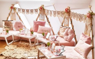 Rose Gold & Pink Boho Sleepover Theme