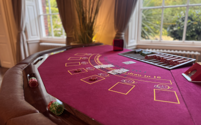 Our luxury blackjack table with chip holders