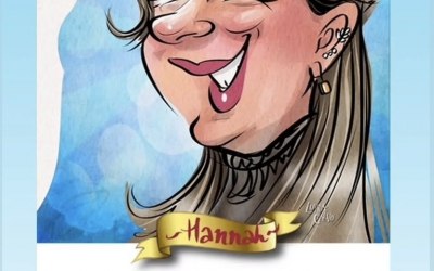 iPad caricatures shared on social media with your logo branding. 