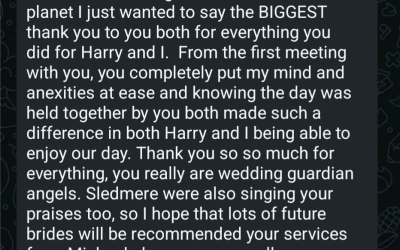 A lovely message from a bride