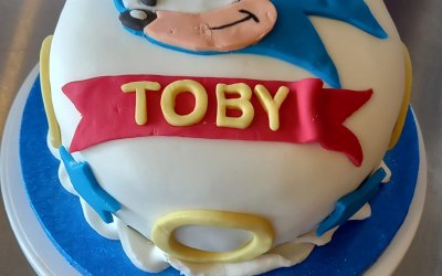 Sonic the Hedgehog celebration cake