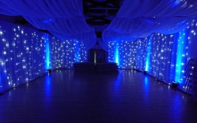 Room draping and lighting
