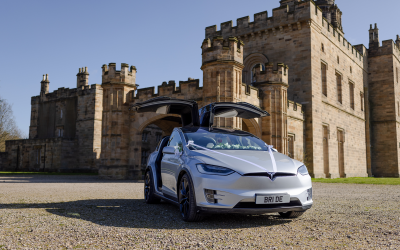 Tesla Model X with its amazing Falcon Wing doors