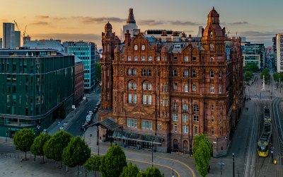 The Midlands Hotel, Manchester. Showcasing with HDR drone photography.