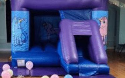Wide range of childrens bounce and slides for under 11yrs