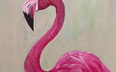 Acrylic painting "Pinkie pop flamnigo"