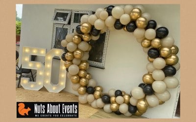 We hire out our hoops and your balloons can be in any colours. full hoop as shown - all numbers available