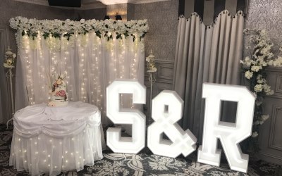 Light up initials are a great addition to any wedding