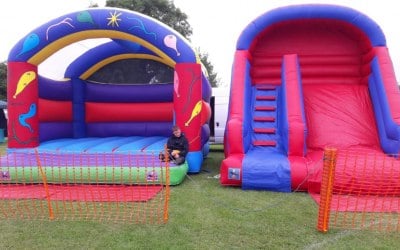 Bouncy slide and castle