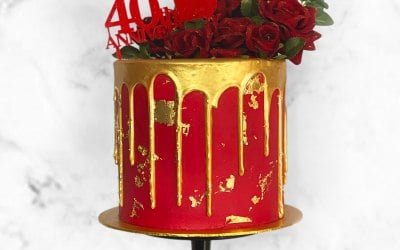 40th wedding anniversary, ruby wedding cake