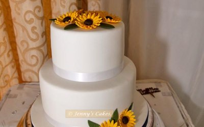 Colourful Gerbera Wedding Cake