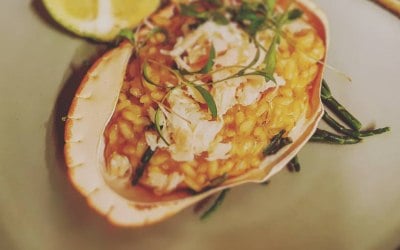 Thai style crab risotto with lime & micro coriander