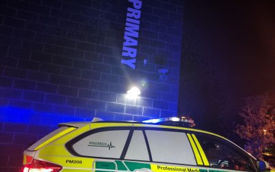 Rapid response vehicle as part of the ambulance cover to a school fireworks event