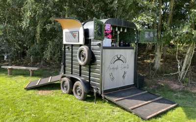 Our horsebox bar. Two serving hatches for speedy service.