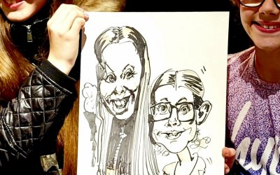 2 sisters drawn at a fun day in Ikea, Edinburgh