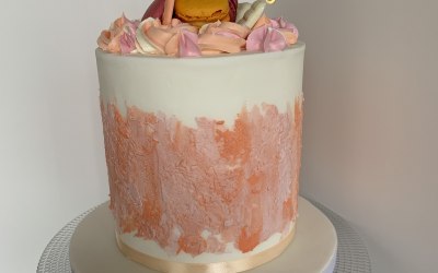 peach Birthday cake