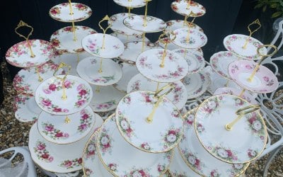 Dainty floral cake stands
