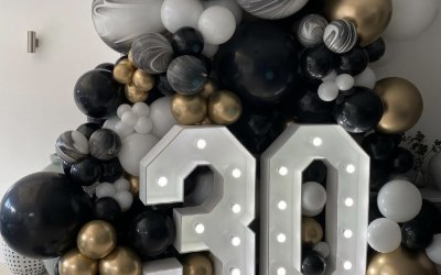 Balloon Backdrop & Light Up Numbers