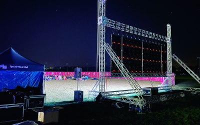 Large LED screen for outdoor cinema