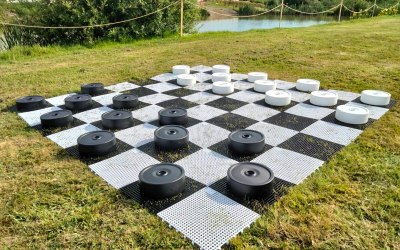 Giant Draughts board in the sun