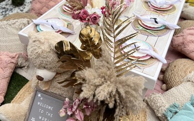 Luxe picnic tables - baby shower