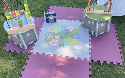 Our sensory/toy play area, part of our ‘little pickle’ package and perfect for smaller babies