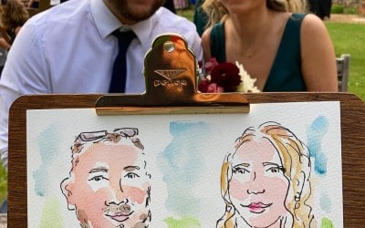 Live wedding guest couple portrait