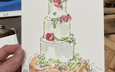Wedding cake live illustration