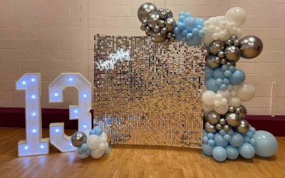 4ft Numbers + Sequin wall & Garland