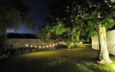 Outdoor Festoon Lights and Spotlights
