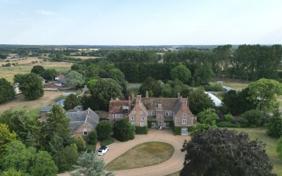 Wedding drone shot Hockwold Hall